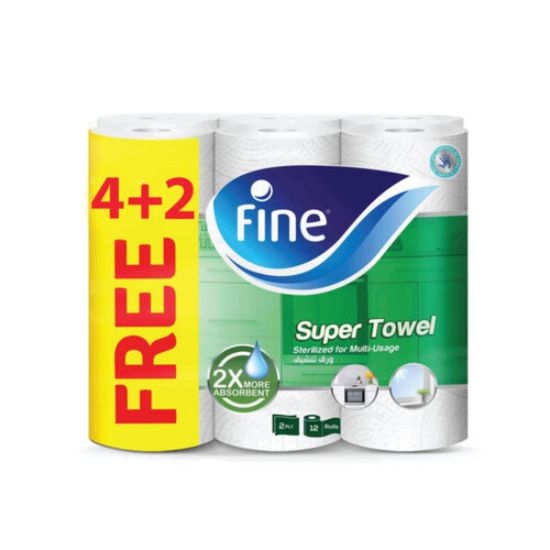 صورة فاين ورق تنشيف سوبر - 4+2 Roll