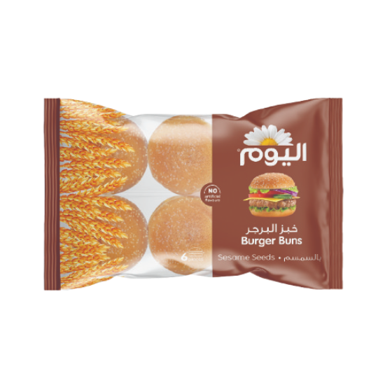 صورة اليوم خبز برغر بالسمسم - 6 Pcs