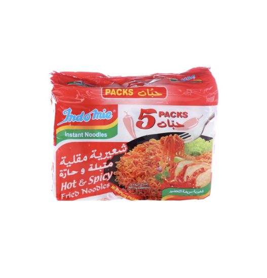 صورة اندومي شعيرية مقلية متبلة وحارة -5 Pack